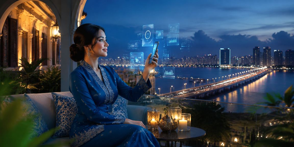 Pengguna laju8 di Johor log masuk ke akaun kasino mudah alih dengan memakai baju kurung tradisional Malaysia