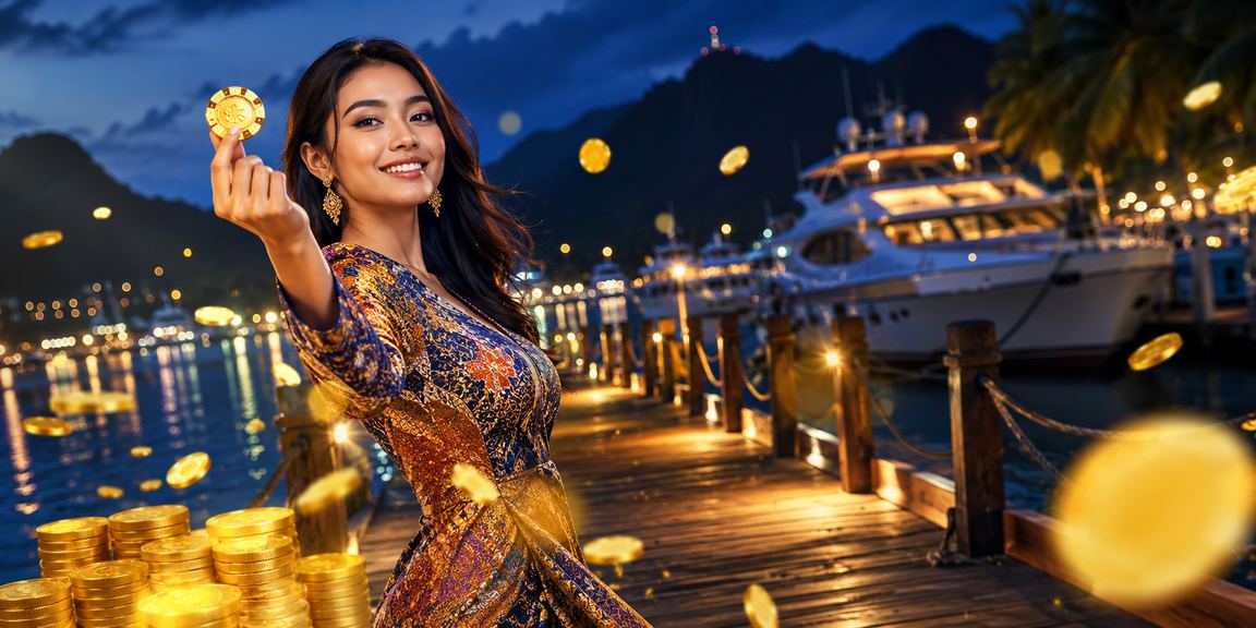 Promosi bonus pendaftaran laju8 dengan reka bentuk batik khas Langkawi yang meriah