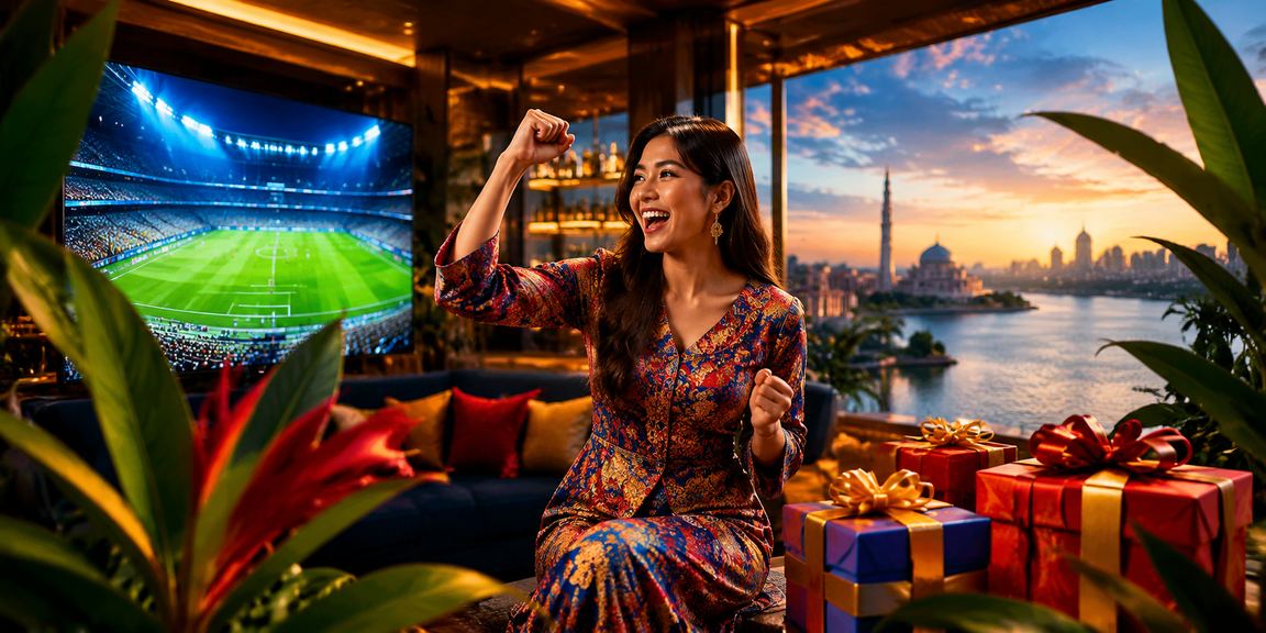Suasana platform laju8 dengan tema batik Putrajaya mencerminkan identiti Malaysia yang kuat dalam hiburan dalam talian